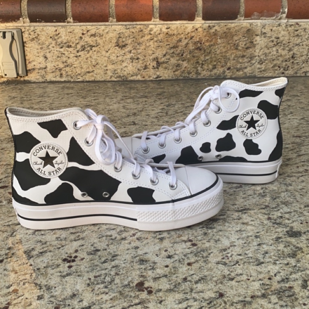 NEW CUSTOM PAINTED CONVERSE PLATFORM / Size W9 *not converse shoelaces*